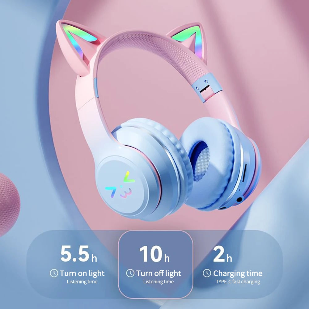 Cute cat ear Bluetooth Earphones