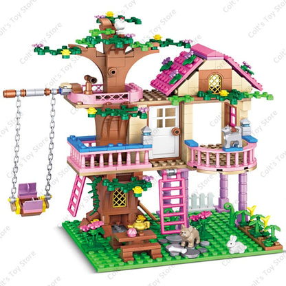 Girls Friendship Tree House Villa Castle Building Blocks