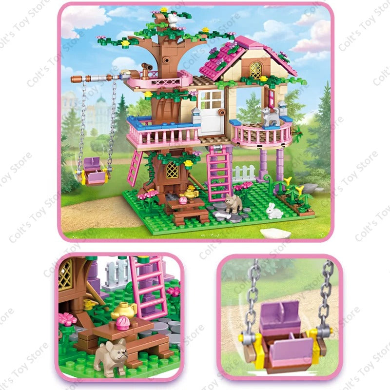 Girls Friendship Tree House Villa Castle Building Blocks